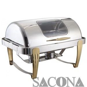 NỒI HÂM THỨC ĂN HÌNH CHỮ NHẬT ( NẮP KÍNH INOX VÀNG )